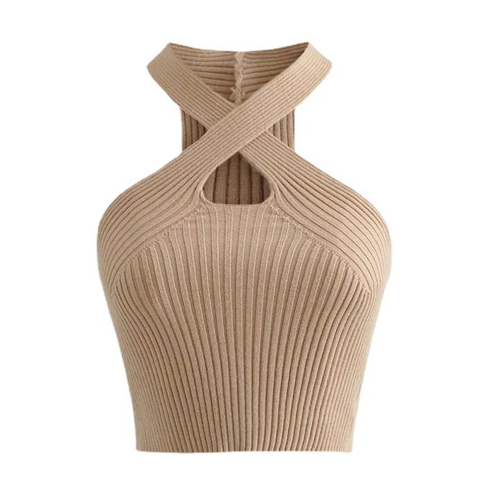 Y2K Inspired Bustier - Trendy Knit Crop Top for Chic Style