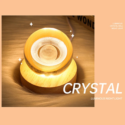 Galactic Glow: 3D Crystal Planetary Night Light – Captivating Decor with Astronomical Charm