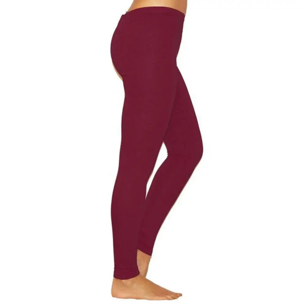 High-Waist Stretchy Slim Leggings – Essential Solid Color Casual Fit - Pals Moda