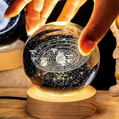 Galactic Glow: 3D Crystal Planetary Night Light – Captivating Decor with Astronomical Charm