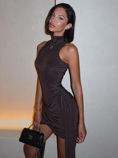 Elegant Ruched Tank Dress - Flattering Fit for Any Occasion - Pals Moda