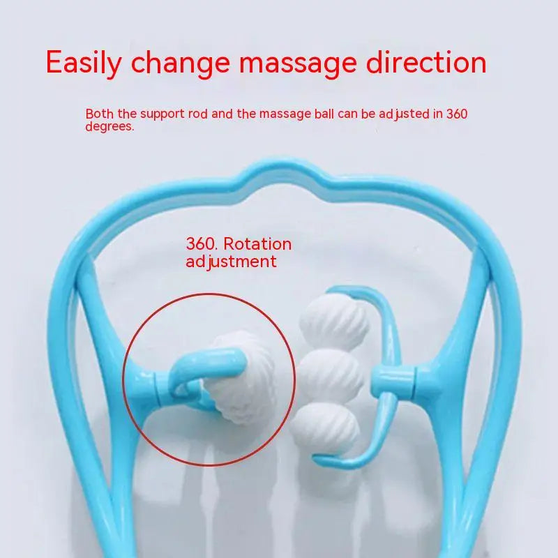 Handheld 6-Wheel Neck and Shoulder Massager for Deep Tissue Pain Relief & Muscle Relaxation – Portable Roller Massager for Neck Tension