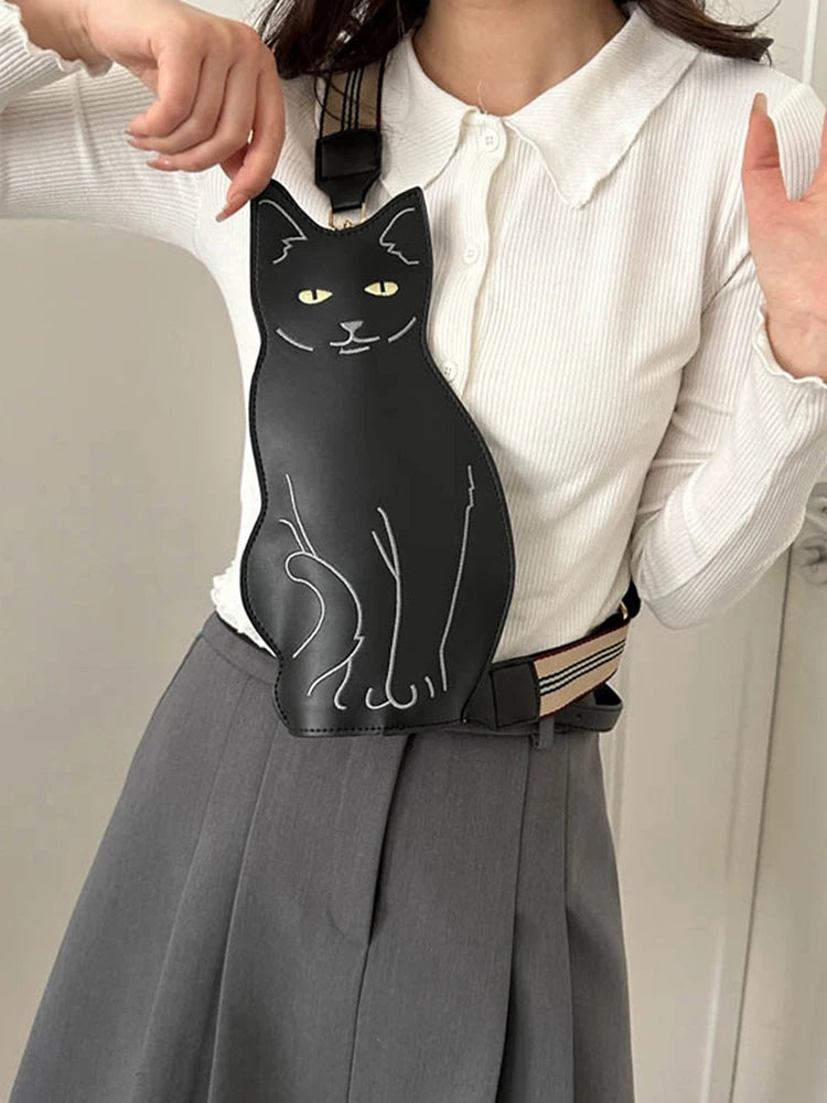 Cute Cat-Shaped Crossbody Bag – Adjustable, Waterproof, and Perfect for Cat Lovers